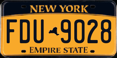 NY license plate FDU9028