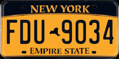NY license plate FDU9034