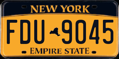 NY license plate FDU9045