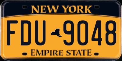 NY license plate FDU9048