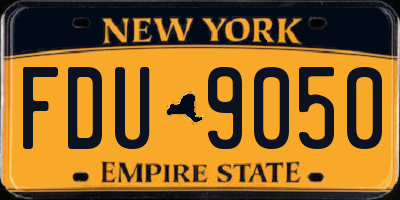 NY license plate FDU9050