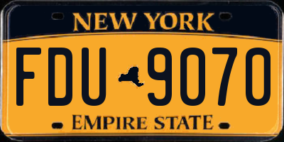 NY license plate FDU9070