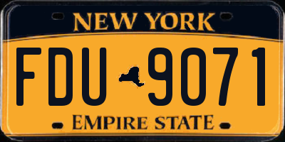 NY license plate FDU9071