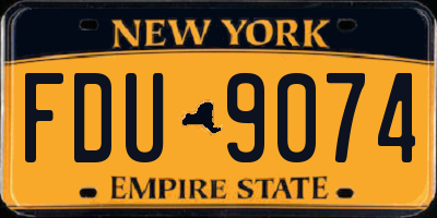 NY license plate FDU9074