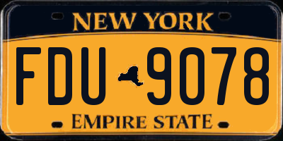 NY license plate FDU9078