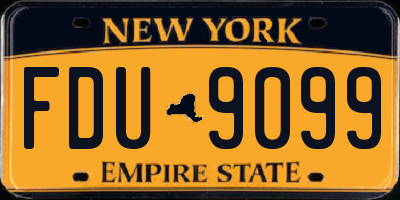 NY license plate FDU9099