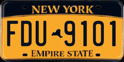 NY license plate FDU9101