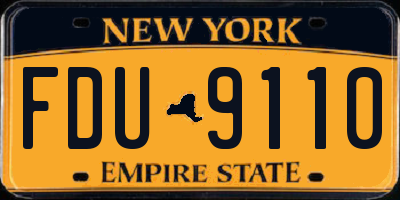 NY license plate FDU9110