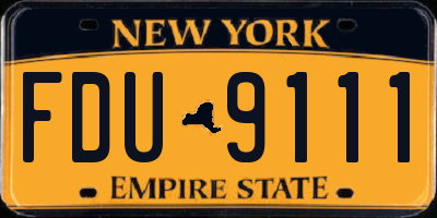 NY license plate FDU9111