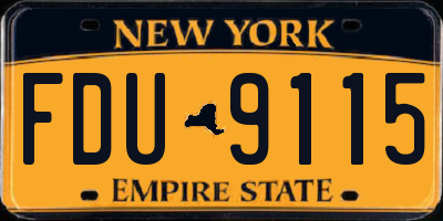 NY license plate FDU9115