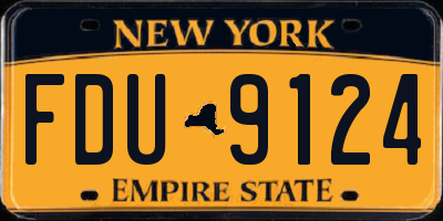 NY license plate FDU9124