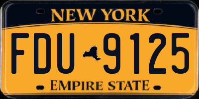 NY license plate FDU9125