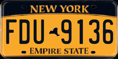 NY license plate FDU9136