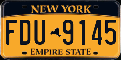 NY license plate FDU9145