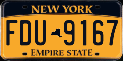 NY license plate FDU9167
