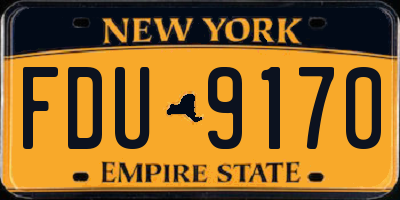NY license plate FDU9170