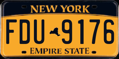 NY license plate FDU9176