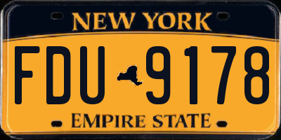 NY license plate FDU9178
