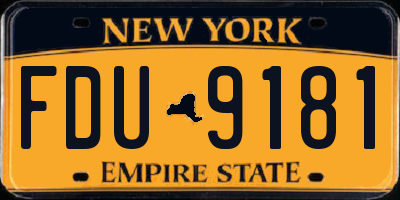 NY license plate FDU9181