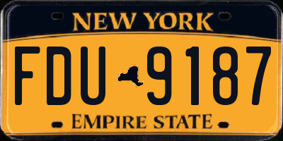 NY license plate FDU9187