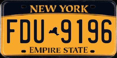 NY license plate FDU9196