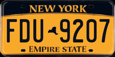 NY license plate FDU9207