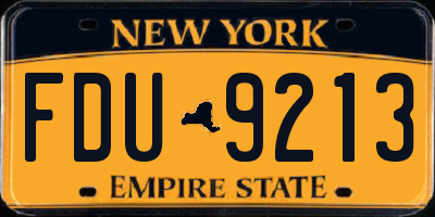 NY license plate FDU9213
