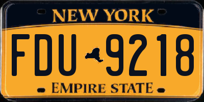 NY license plate FDU9218