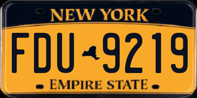 NY license plate FDU9219