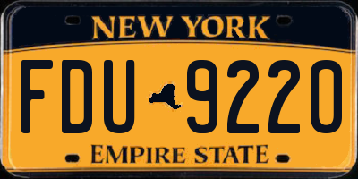 NY license plate FDU9220