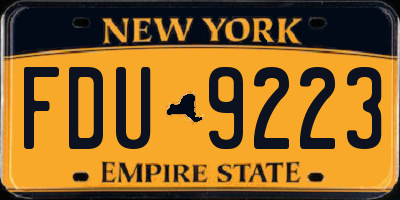NY license plate FDU9223