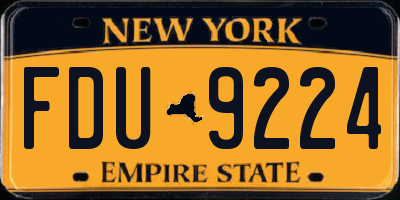 NY license plate FDU9224