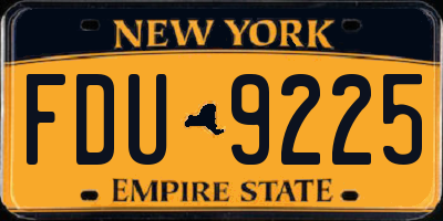 NY license plate FDU9225