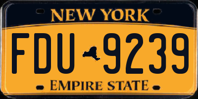 NY license plate FDU9239