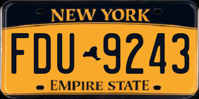 NY license plate FDU9243
