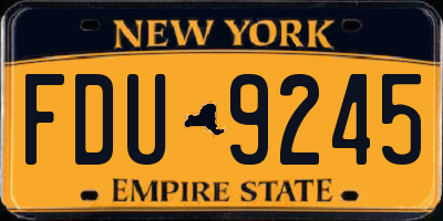 NY license plate FDU9245