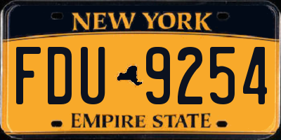 NY license plate FDU9254