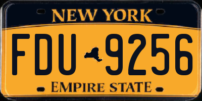 NY license plate FDU9256