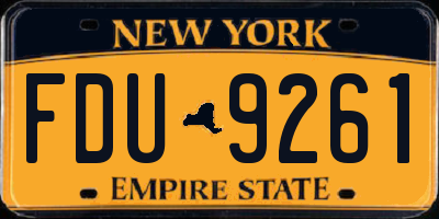 NY license plate FDU9261