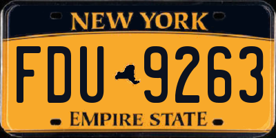NY license plate FDU9263