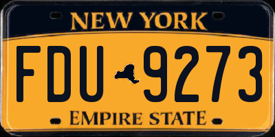 NY license plate FDU9273