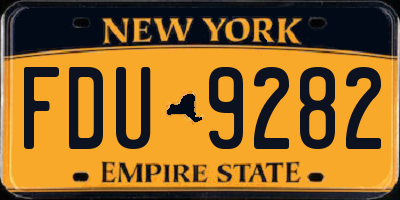 NY license plate FDU9282
