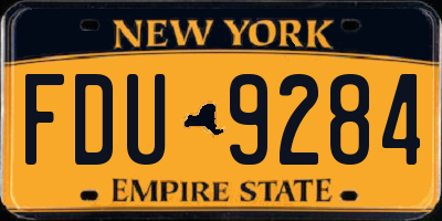 NY license plate FDU9284