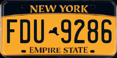 NY license plate FDU9286