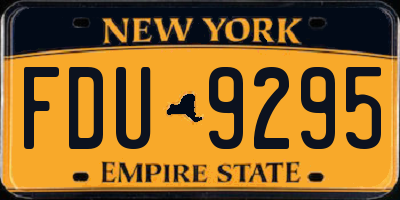 NY license plate FDU9295