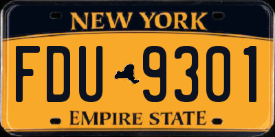 NY license plate FDU9301