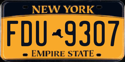 NY license plate FDU9307