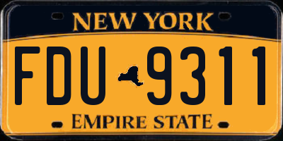 NY license plate FDU9311