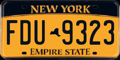NY license plate FDU9323
