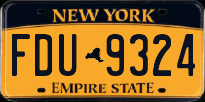 NY license plate FDU9324